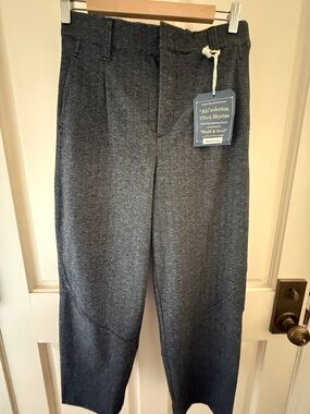 Democracy Gray Herringbone Straight-Leg Trousers with Tag